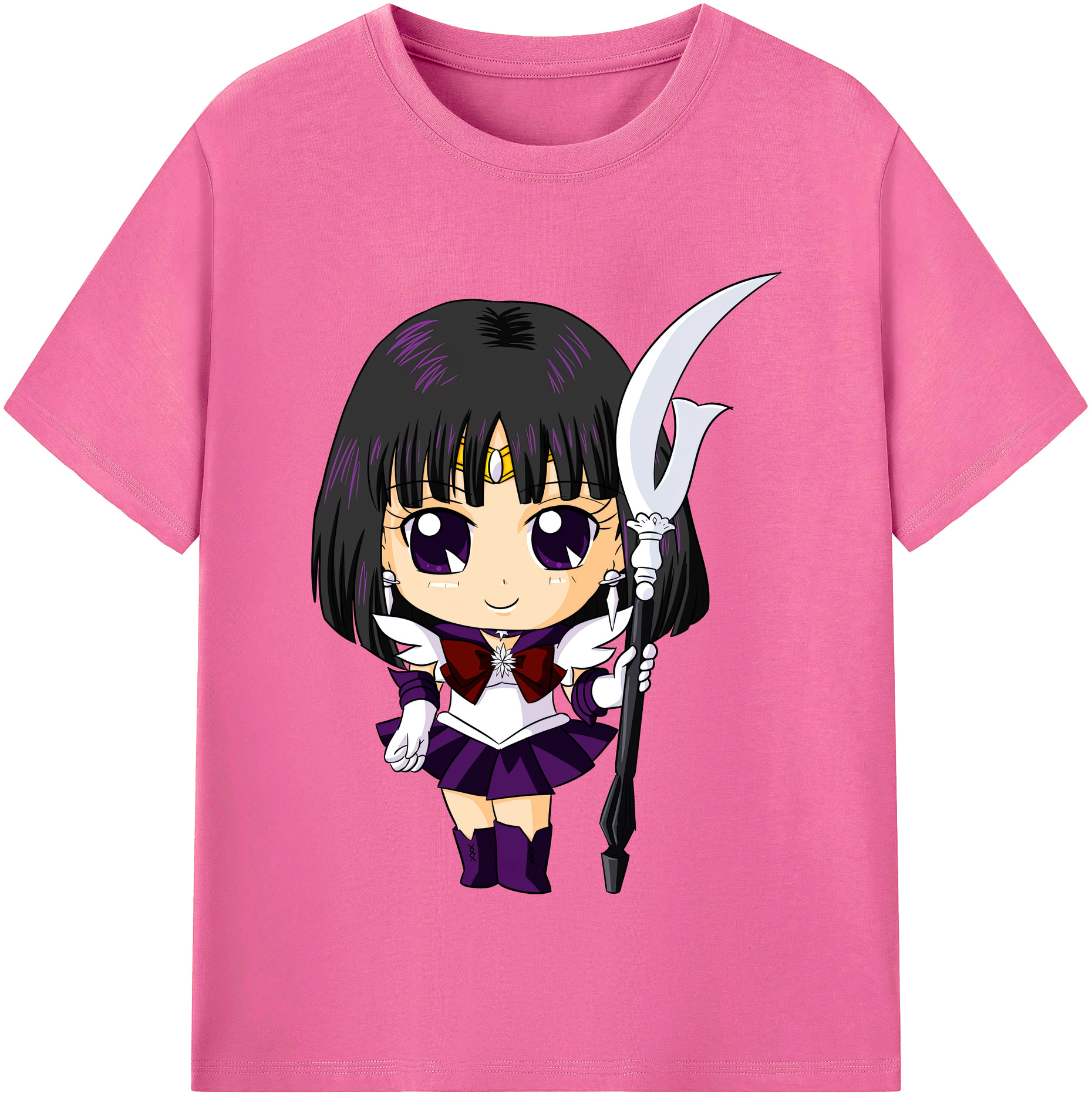 （画像用） 美少女戦士セーラームーン 土萠ほたる Sailor Moon Tomoe Hotaru （セーラーサターン；Sailor Saturn） レディースカジュアルプリントTシャツ（綿100％）